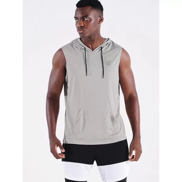 Neleus Mens Running Tank Tops 3 Pack Sleeveless Workout Athletic Shirts with Hoods5093 BlackGreyBlue