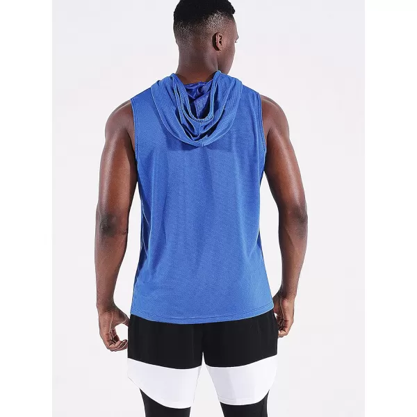 Neleus Mens Running Tank Tops 3 Pack Sleeveless Workout Athletic Shirts with Hoods5093 BlackGreyBlue