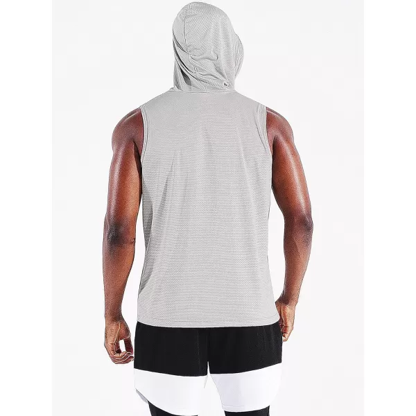 Neleus Mens Running Tank Tops 3 Pack Sleeveless Workout Athletic Shirts with Hoods5093 BlackGreyOlive Green