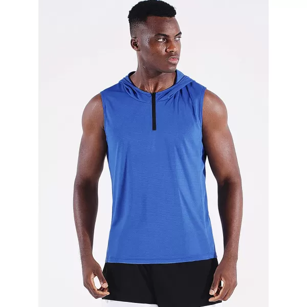 Neleus Mens Running Tank Tops 3 Pack Sleeveless Workout Athletic Shirts with Hoods5099 BlackBlueRed3 Pack