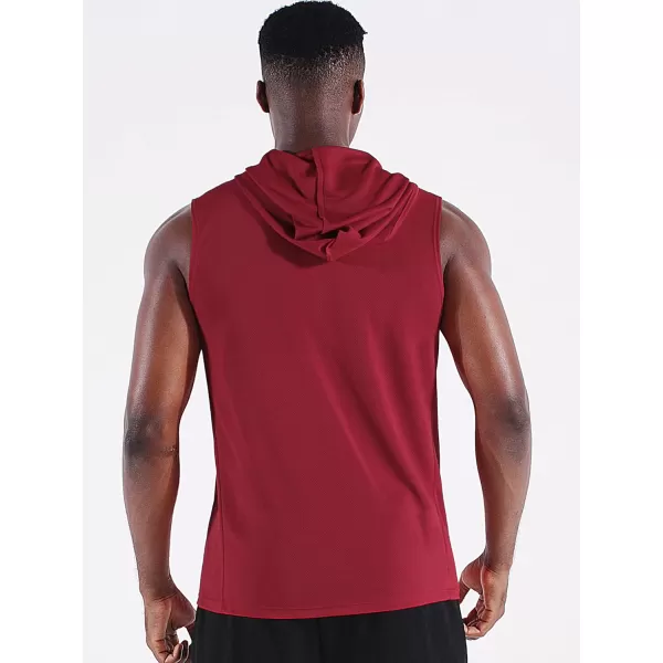 Neleus Mens Running Tank Tops 3 Pack Sleeveless Workout Athletic Shirts with Hoods5099 BlackBlueRed3 Pack