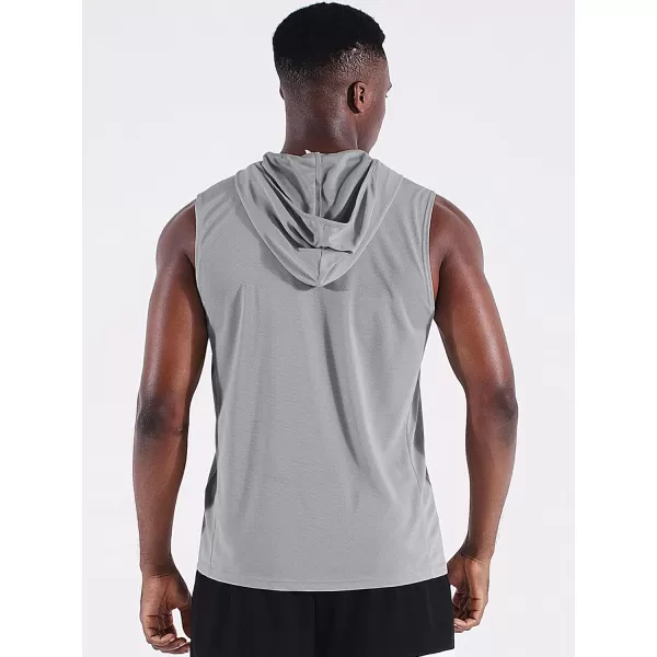 Neleus Mens Running Tank Tops 3 Pack Sleeveless Workout Athletic Shirts with Hoods5099 BlackGreyBlue3 Pack