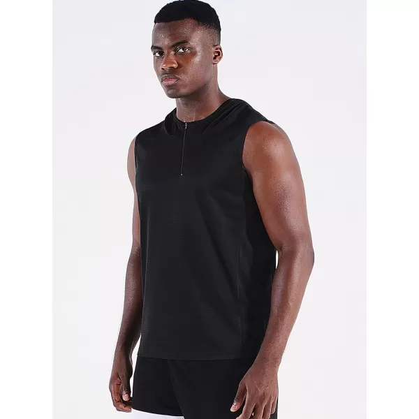 Neleus Mens Running Tank Tops 3 Pack Sleeveless Workout Athletic Shirts with Hoods5099 BlackNavyOlive Green3 Pack