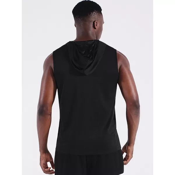 Neleus Mens Running Tank Tops 3 Pack Sleeveless Workout Athletic Shirts with Hoods5099 BlackNavyOlive Green3 Pack
