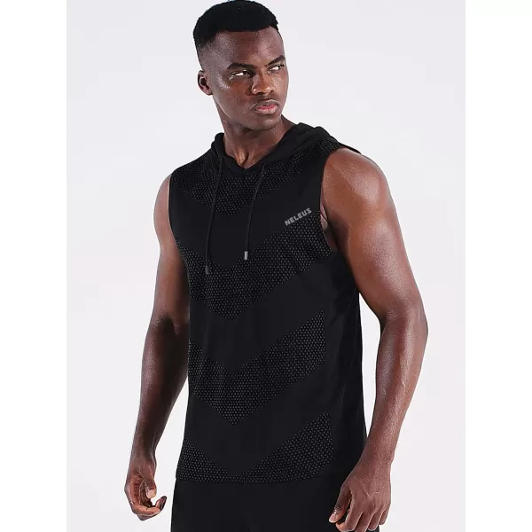 Neleus Mens Workout Tank Tops 3 Pack Sleeveless Running Shirts with Hoodie5098 BlackBlackBlack3 Pack