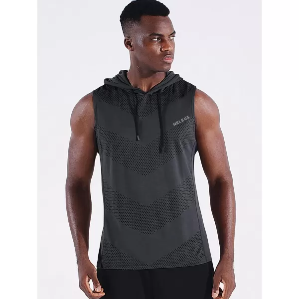 Neleus Mens Workout Tank Tops 3 Pack Sleeveless Running Shirts with Hoodie5098 BlackGreyOlive Green 3 Pack