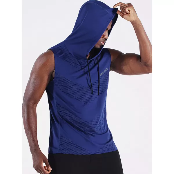 Neleus Mens Workout Tank Tops 3 Pack Sleeveless Running Shirts with Hoodie5098 BlackOlive GreenBlue 3 Pack