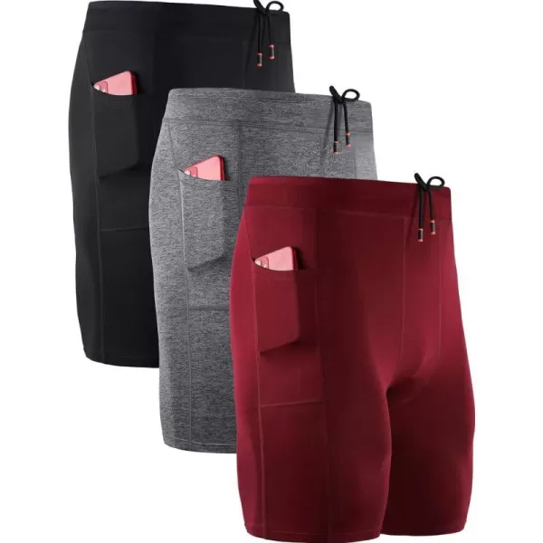 6072 Black/Grey/Red,3 Pack