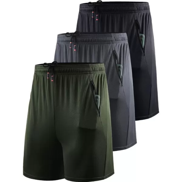 6083# 3 Pack,black/Grey/Olive Green