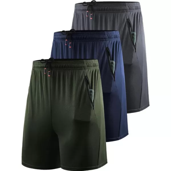 6083# 3 Pack,grey/Navy/Olive Green