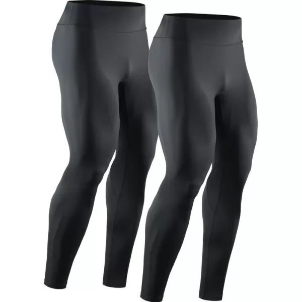 NELEUS Mens Dry Fit Compression Pants Workout Running Leggings6107 BlackBlack2 Pack