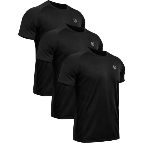 NELEUS Mens Dry Fit Mesh Athletic Shirts5033 3 Packblack