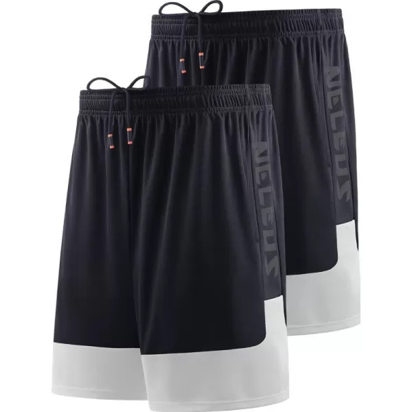 NELEUS Mens Lightweight Workout Athletic Shorts with Pockets6093 BlackBlack 2 Pack