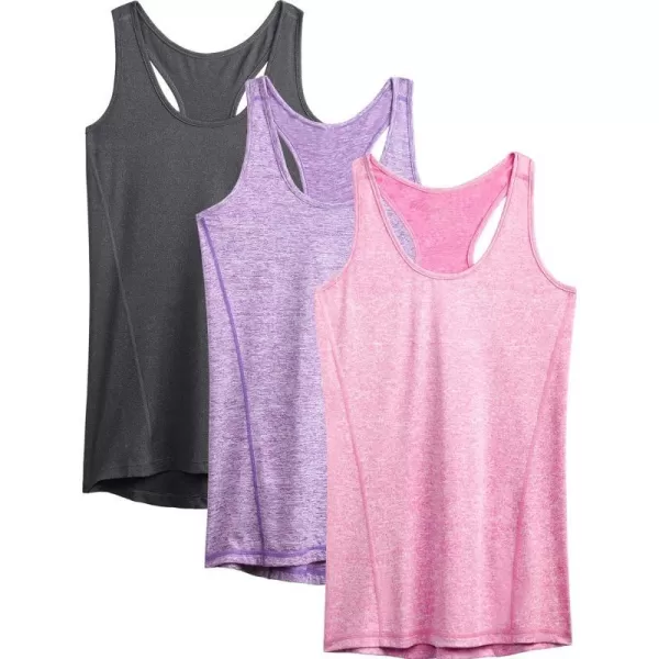 NELEUS Womens Workout Tank Top Racerback Yoga Tanks Athletic Gym Shirts06 Dark GreyPurpleRose Red