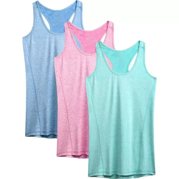 NELEUS Womens Workout Tank Top Racerback Yoga Tanks Athletic Gym Shirts06 Light BlueRose RedLight Green