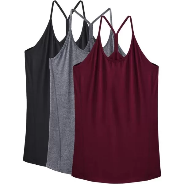 NELEUS Womens Workout Tank Top Racerback Yoga Tanks Athletic Gym Shirts8057 BlackGreyBurgundy3 Pack