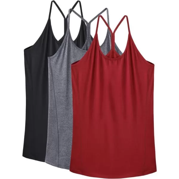 NELEUS Womens Workout Tank Top Racerback Yoga Tanks Athletic Gym Shirts8057 BlackGreyRed3 Pack