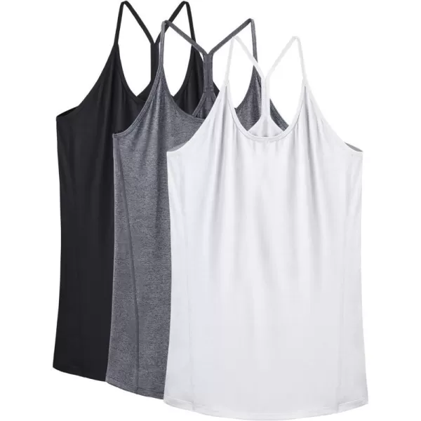 NELEUS Womens Workout Tank Top Racerback Yoga Tanks Athletic Gym Shirts8057 BlackGreyWhite3 Pack