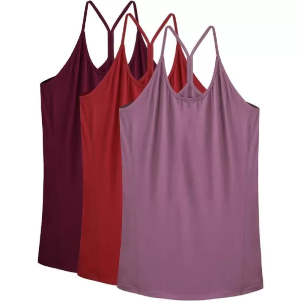 NELEUS Womens Workout Tank Top Racerback Yoga Tanks Athletic Gym Shirts8057 Rosy BrownRedBurgundy3 Pack