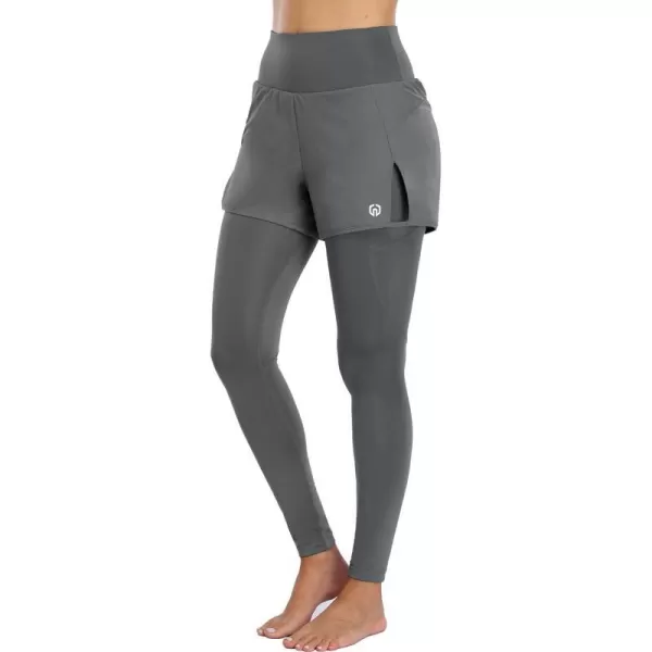 NELEUS Womens Yoga Pants Tummy Control High Waist Workout Leggings with 2 Pocket126 Light Grey1 Piece