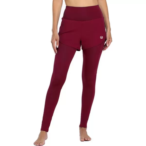 NELEUS Womens Yoga Pants Tummy Control High Waist Workout Leggings with 2 Pocket127 Red1 Piece