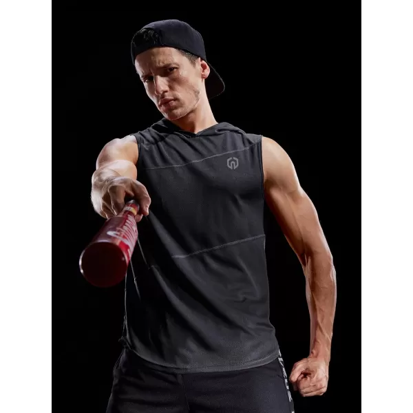 NELEUS Dry Fit Workout Athletic Muscle Tank Top Running Shirts with Hoods5036 3 Packblack