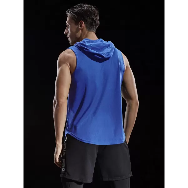 NELEUS Dry Fit Workout Athletic Muscle Tank Top Running Shirts with Hoods5036 3 Packblack blue grey