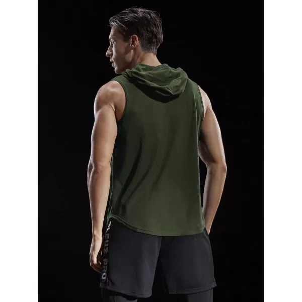 NELEUS Dry Fit Workout Athletic Muscle Tank Top Running Shirts with Hoods5036 3 Packblack grey olive Green