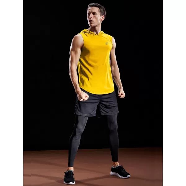 NELEUS Dry Fit Workout Athletic Muscle Tank Top Running Shirts with Hoods5036 3 Packblue red yellow