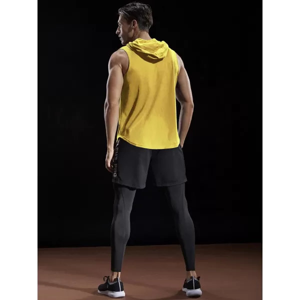 NELEUS Dry Fit Workout Athletic Muscle Tank Top Running Shirts with Hoods5036 3 Packblue red yellow