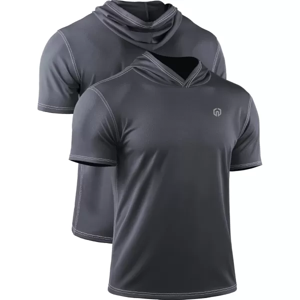 NELEUS Dry Fit Workout Athletic Muscle Tank Top Running Shirts with Hoods5118 BlackGreyNavy Blue 3 Pack