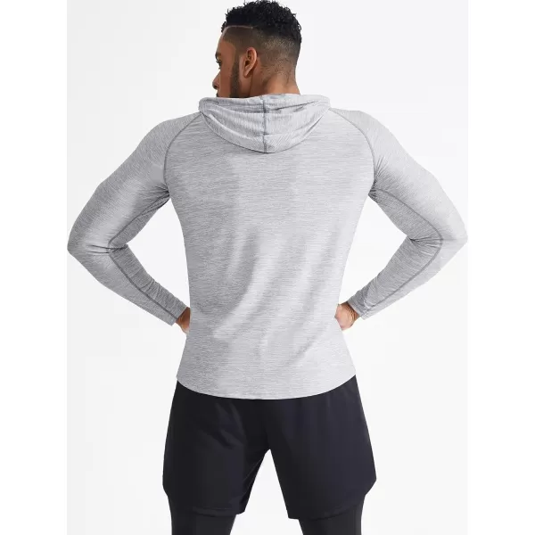 NELEUS Mens Dry Fit Athletic Shirt Workout Running Long Sleeve Shirts with Hoods5071 Dark GreyLight Grey 2 Pack