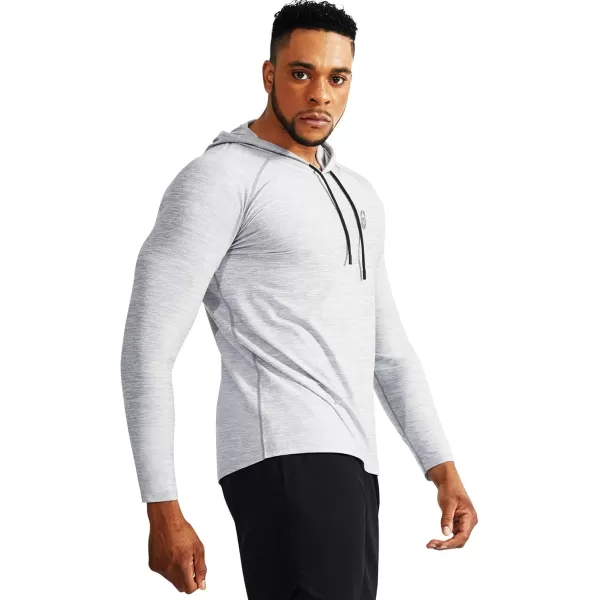 NELEUS Mens Dry Fit Athletic Shirt Workout Running Long Sleeve Shirts with Hoods5071 Dark GreyLight Grey 2 Pack