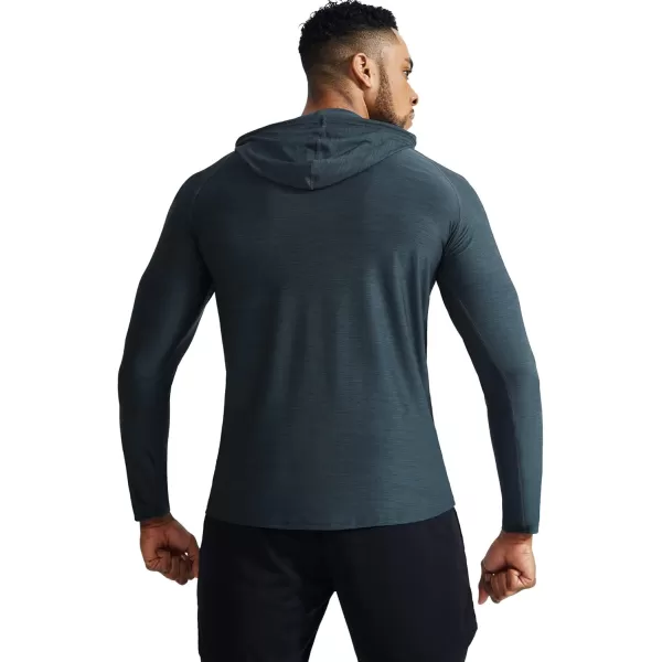 NELEUS Mens Dry Fit Athletic Shirt Workout Running Long Sleeve Shirts with Hoods5071 Dark GreyLight GreySlate Grey 3 Pack