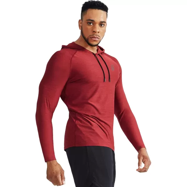 NELEUS Mens Dry Fit Athletic Shirt Workout Running Long Sleeve Shirts with Hoods5071 Dark GreySlate GreyRed 3 Pack