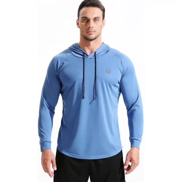 NELEUS Mens Dry Fit Athletic Shirt Workout Running Long Sleeve Shirts with Hoods5147 BlackGreyBlue 3 Pack