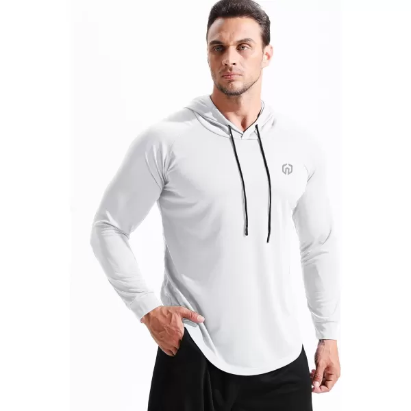 NELEUS Mens Dry Fit Athletic Shirt Workout Running Long Sleeve Shirts with Hoods5147 BlackGreyWhite 3 Pack