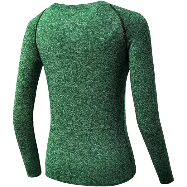 NELEUS Womens 3 Pack Compression Shirts Long Sleeve Yoga Athletic Running T Shirt8021 Greengreyblue