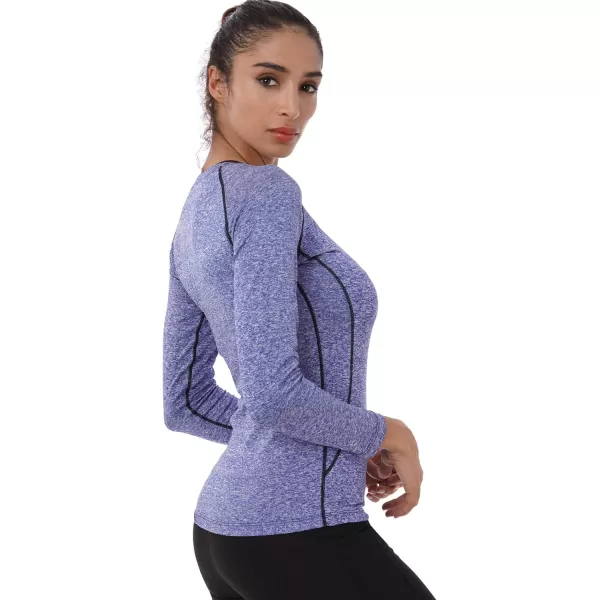 NELEUS Womens 3 Pack Compression Shirts Long Sleeve Yoga Athletic Running T Shirt8021blackgreyblue