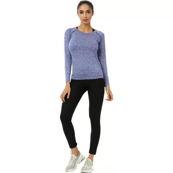 NELEUS Womens 3 Pack Compression Shirts Long Sleeve Yoga Athletic Running T Shirt8021blackgreyblue