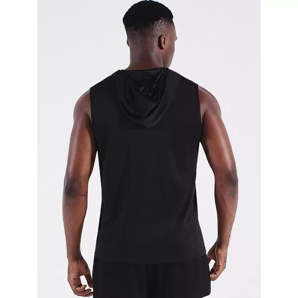 Neleus Mens Running Tank Tops 3 Pack Sleeveless Workout Athletic Shirts with Hoods5099 BlackBlackBlack 3 Pack