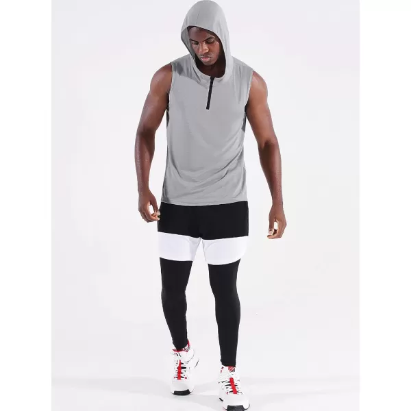 Neleus Mens Running Tank Tops 3 Pack Sleeveless Workout Athletic Shirts with Hoods5099 BlackBlueRed 3 Pack