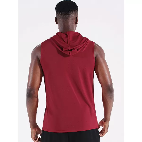 Neleus Mens Running Tank Tops 3 Pack Sleeveless Workout Athletic Shirts with Hoods5099 BlackBlueRed 3 Pack