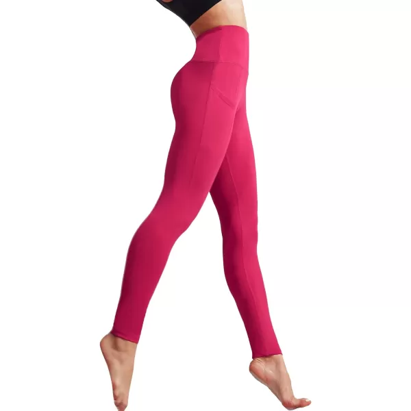 NELEUS High Waist Running Workout Leggings for Yoga with Pockets9017 Yoga Pant 2 Packredrose Red