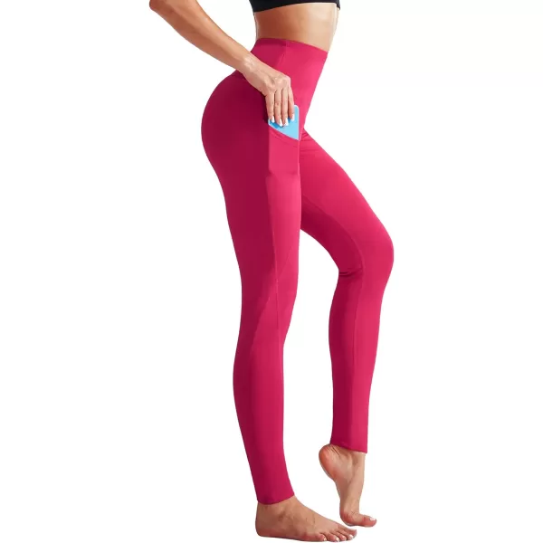 NELEUS High Waist Running Workout Leggings for Yoga with Pockets9017 Yoga Pant 2 Packredrose Red