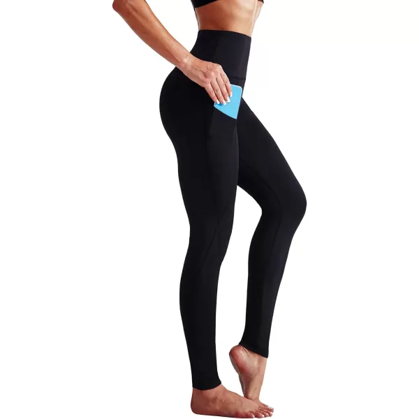 NELEUS High Waist Running Workout Leggings for Yoga with Pockets9017 Yoga Pant 3 PackblackGreyBlue