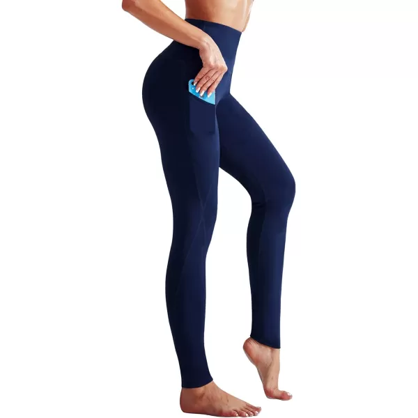 NELEUS High Waist Running Workout Leggings for Yoga with Pockets9017 Yoga Pant 3 PackblackGreyNavy