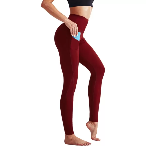 NELEUS High Waist Running Workout Leggings for Yoga with Pockets9017 Yoga Pant 3 PackblackGreyRed