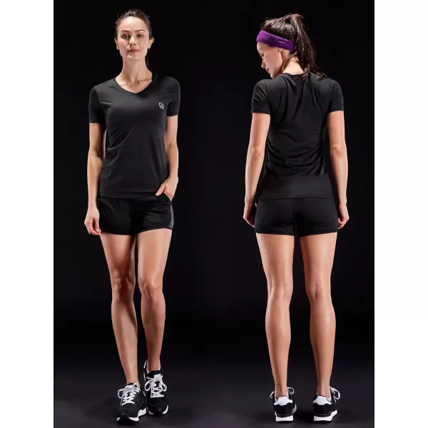 NELEUS Womens 3 Pack Compression Workout Athletic Shirt8016 BlackBlueGrey3 Pack