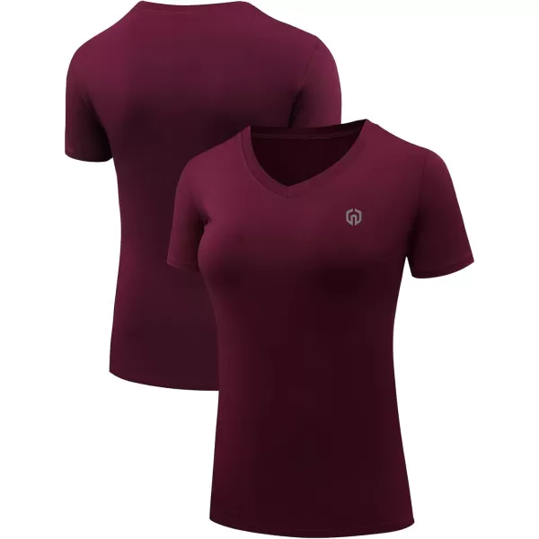 NELEUS Womens 3 Pack Compression Workout Athletic Shirt8016 BlackBurgundyRosy Brown3 Pack